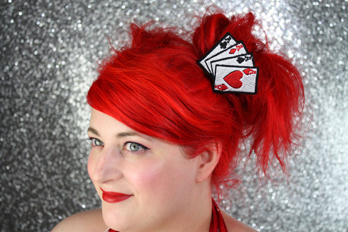 Playing Cards Hair Clip, Aces, Rockabilly Hair Clip Janine Basil's