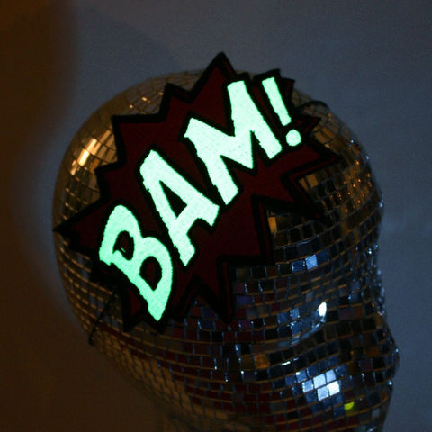 Glow,in,the,Dark,Comic,BAM,Embroidered,Headband,Accessories,Hair,geek,comic,embroidered,cartoon,janinebasil,uk,wholesale,halloween,glow_in_the_dark,green_glow,ttt,polyester_felt,rayon_thread,elastic