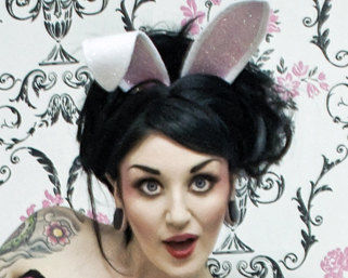 Bunny,Ears,Headband,,Cute,Animal,in,White,and,Pink,Glitter,Accessories,Hair,Headband,bunny_ears,glitter_ears,burlesque,white_rabbit,alice_in_wonderland,white_bunny,pink,white,white_glitter,burlesque_bunny,animal_ears,animal_headband,costume