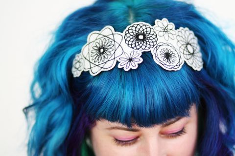 Hypotrochoids,Headband,,Geometric,Design,Accessories,Hair,Headband,hair,headband,black,headpiece,janinebasil,purple_headband,elastic_headband,hairband,white,epitrochoids,geometric_headband,geometric_design,polyester_felt,rayon_thread,elastic