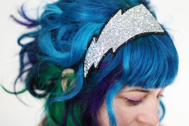 Lightning Bolt Glitter Headband, Various Colours - product images  of 