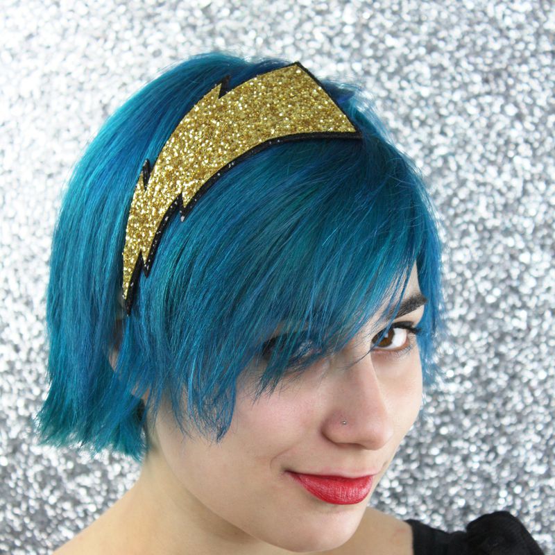 Lightning Bolt Glitter Headband, Various Colours - product images  of 