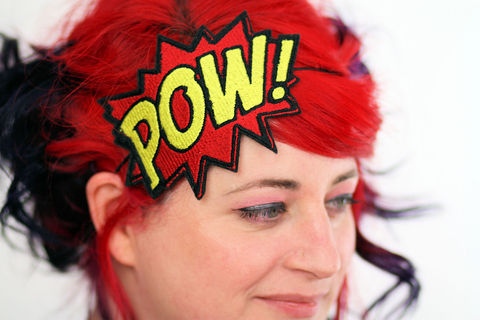 POW,Comic,Book,Headband,headband, comic accessories, funky headband