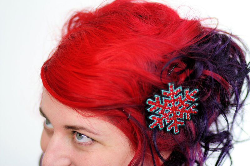 Snowflake Hair Clip, Christmas Barrette, Various Colours Janine Basil