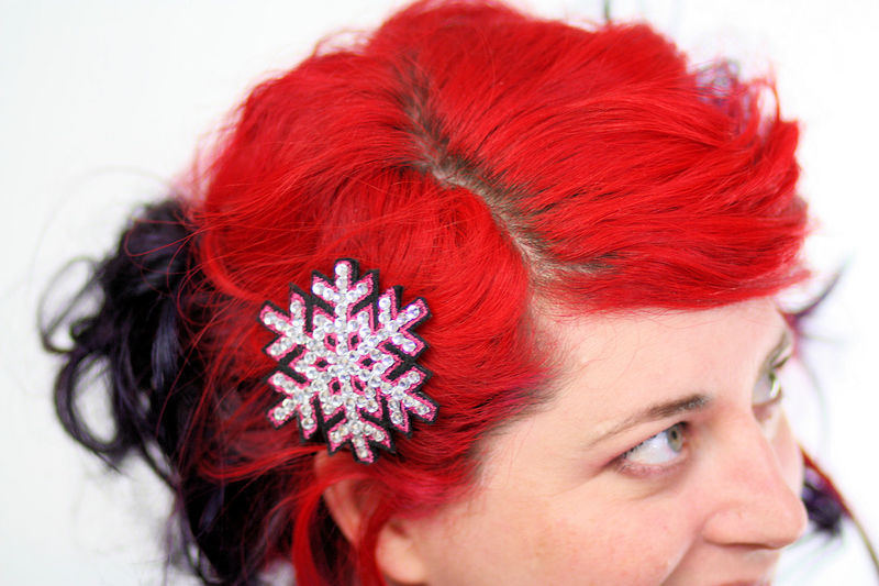 Snowflake Hair Clip, Christmas Barrette, Various Colours Janine Basil