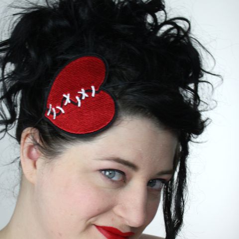 Stitched,Up,Broken,Heart,,Pink,or,Red,Accessories,Hair,Headband,women,heart,broken_hearted,mended_heart,broken_heart,anti_valentine,heart_headband,hot_pink_heart,turquoise,pink_heart_headband,stitched_heart,elastic_headband,women_headband,polyester_felt,rayon_thread,elastic