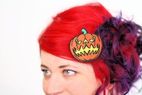 Jack,O,Lantern,Hair,Clip,,Pumpkin,,Halloween,Barrette,,Orange,and,Yellow,Accessories,Clip,women,janine_basil,hair_clip,barette,hair_barrette,cute_barrette,jack_o_lantern,pumpkin,halloween,halloween_hair_clip,pumpkin_hair_clip,halloween_barrette,orange,polyester_felt,rayon_thread,elastic