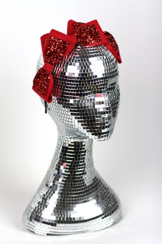 Triple,Bow,Headband,,Glitter,and,Wool,,Various,Colours