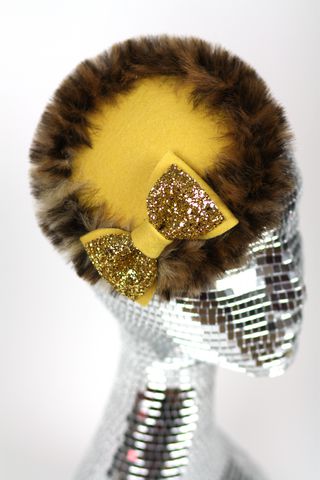 Fake,Fur,Winter,Wedding,Hat,with,Glitter,Bow,,Various,Colours