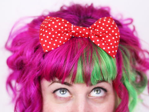 Small,Spot,Hair,Bows,Hair Bow, hair clip, spots, polka dots