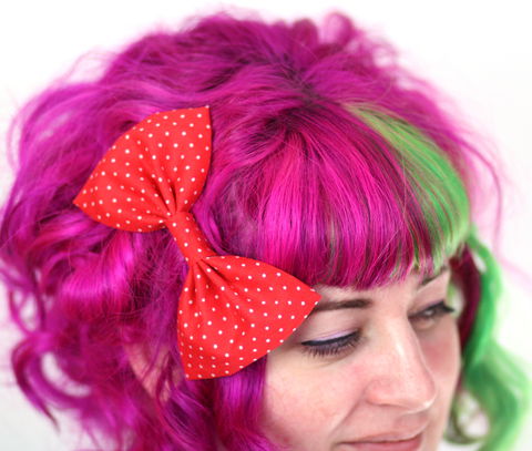 Micro,Spot,Hair,Bows,Hair Bow, hair clip, spots, polka dots