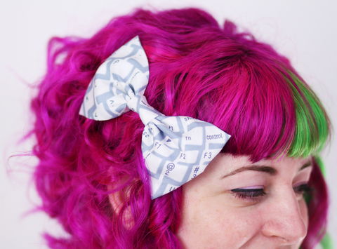 Keyboard,Print,Hair,Bow,,Grey,Clip,Hair Bow, hair clip, spots, polka dots