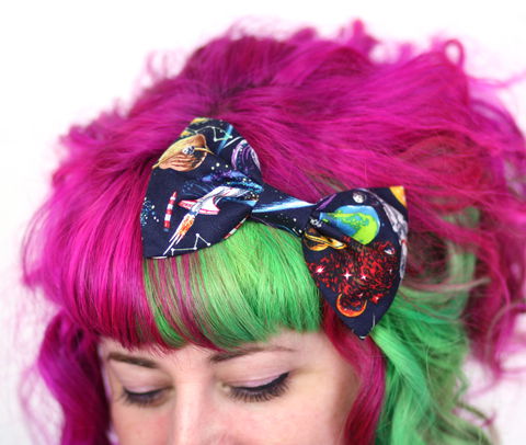 Space,Print,Hair,Bow,,Galaxy,Clip,Hair Bow, hair clip, spots, polka dots