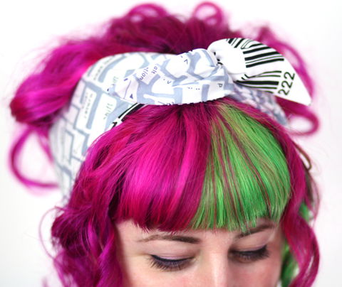 Reversible,Wired,Bow,Headband,,Grey,Keyboard,Print,and,Barcode,dolly bow headband, wired, tie hair band