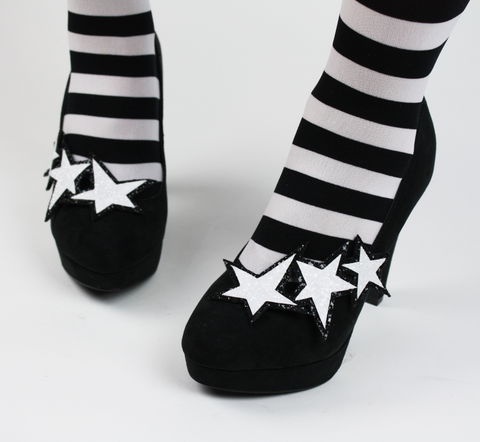 Glitter,Stars,Double,Shoe,Clips,shoe clips, glitter, stars