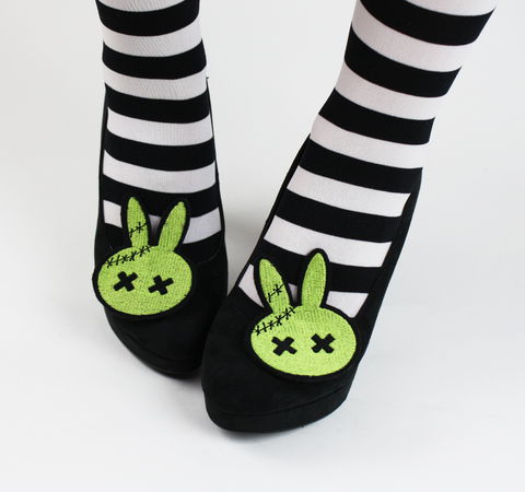 Zombie,Bunny,Shoe,Clips,,Animal,shoe clips, geek, cute