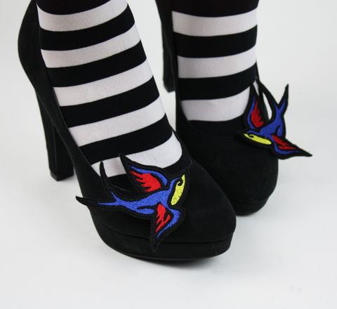 Tattoo,Style,Swallow,Shoe,Clips,shoe clips, geek, cute