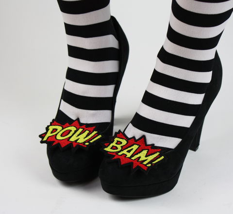 Bam,and,Pow,Shoe,Clips,,Comic,Blasts,shoe clips, geek, cute