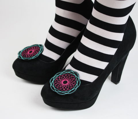 Spirograph,Flower,Effect,Shoe,Clips,shoe clips, geek, cute