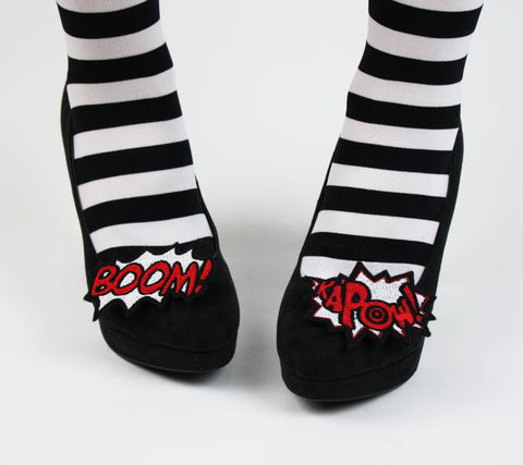 Comic,Blast,Shoe,Clips,,Boom,and,Kapow,shoe clips, geek, cute