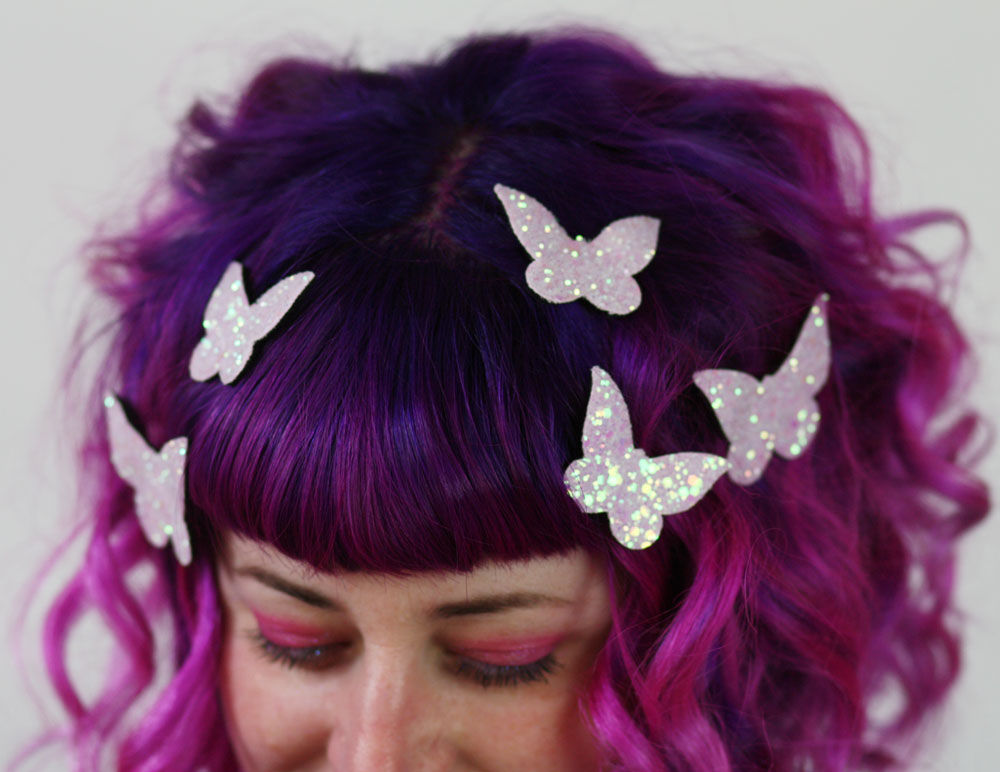 Butterfly Hair Adornments, Hair Accessory, Glitter Janine Basil's