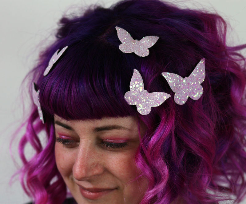 Butterfly Hair Adornments, Hair Accessory, Glitter Janine Basil's Boutique