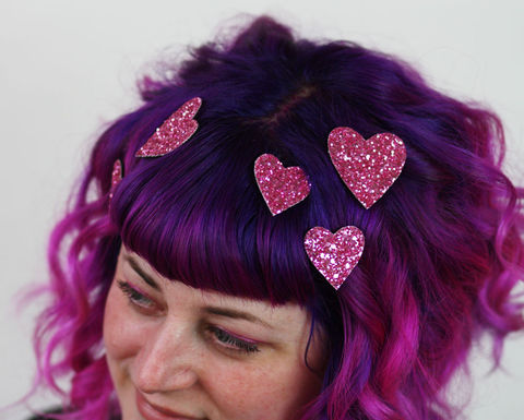 Hearts,Hair,Adornments,,Accessory,,Glitter,heart hair accessories, glitter, halloween, halloween accessories