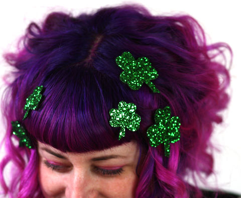 Shamrock,Hair,Adornments,,Accessory,,Glitter,st patricks hair accessories, glitter, halloween, halloween accessories