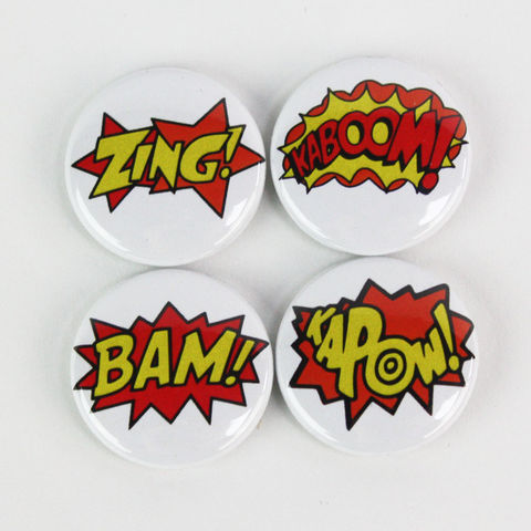 Pack,of,4,Badges,-,Choose,from,5,sets, buttons, janinebasil