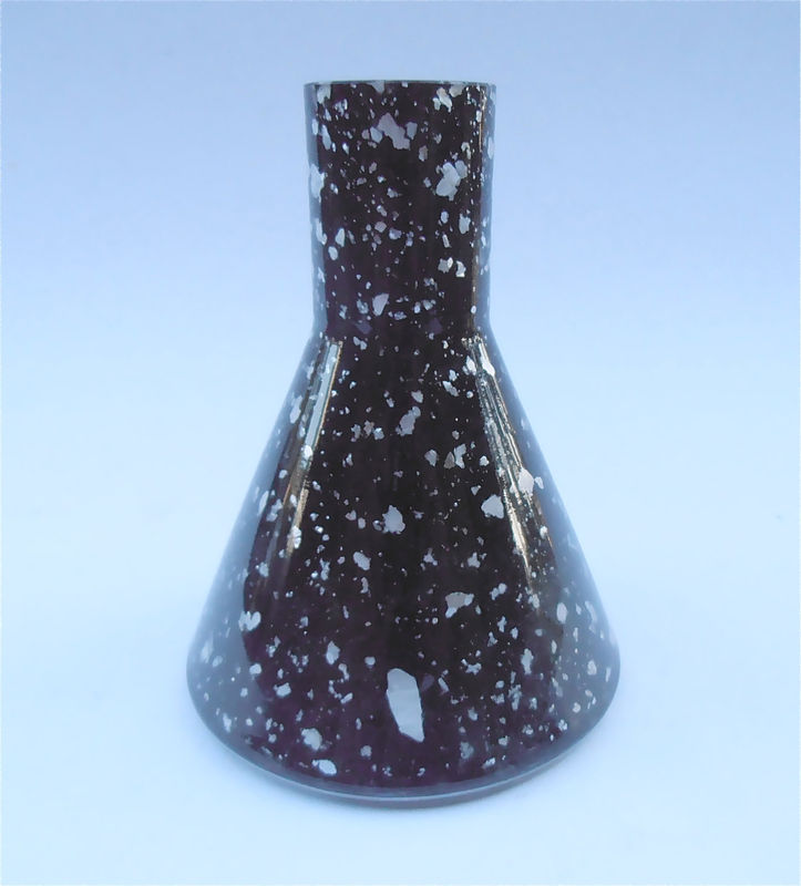 Vintage Black Crystal Vase Black Vase Kurata Vase Black White Vase