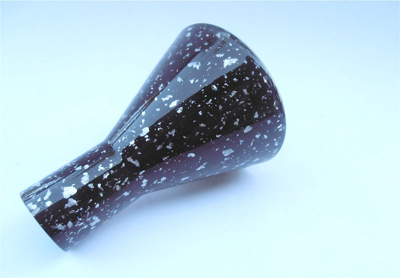 Vintage Black Crystal Vase Black Vase Kurata Vase Black White Vase