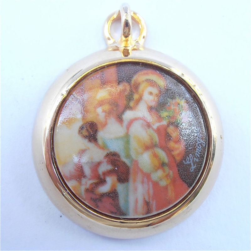 Vintage Limoges Pendant Limoges Cabochon Pendant Limoges Necklace
