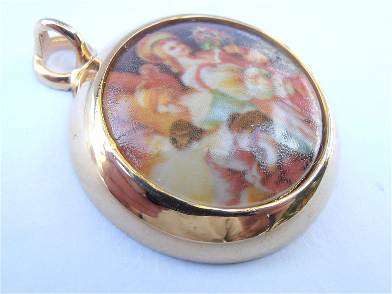 Vintage Limoges Pendant Limoges Cabochon Pendant Limoges Necklace