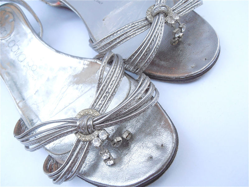 Vintage Silver Sandals Silver Italian Sandals Joan David Shoes