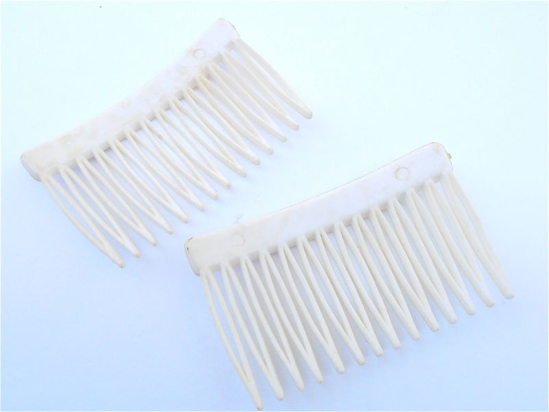 Vintage Flower Hair Combs Vintage Hair Combs Orange Flower Combs