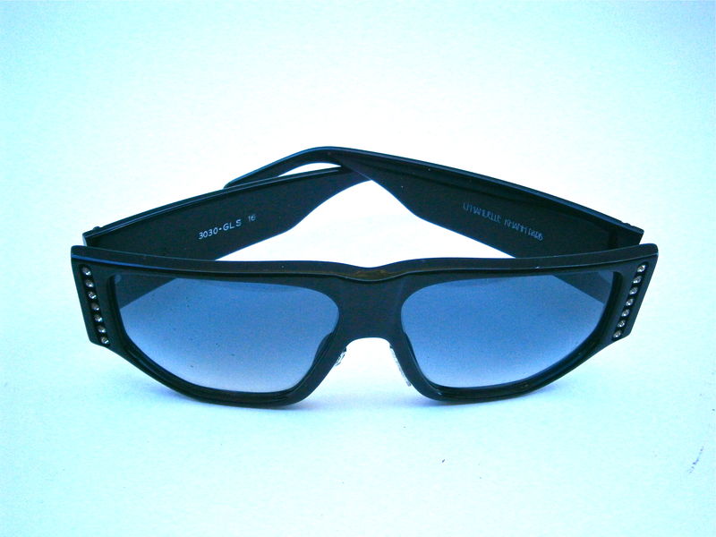 Vintage Emmanuelle Khanh Sunglasses Rhinestone Paris Designer Glossy