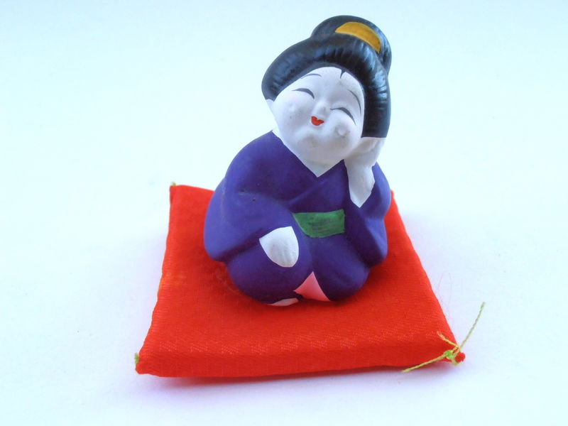 Vintage Japanese Hakata Bisque Doll Geisha Kawaii Ningyō