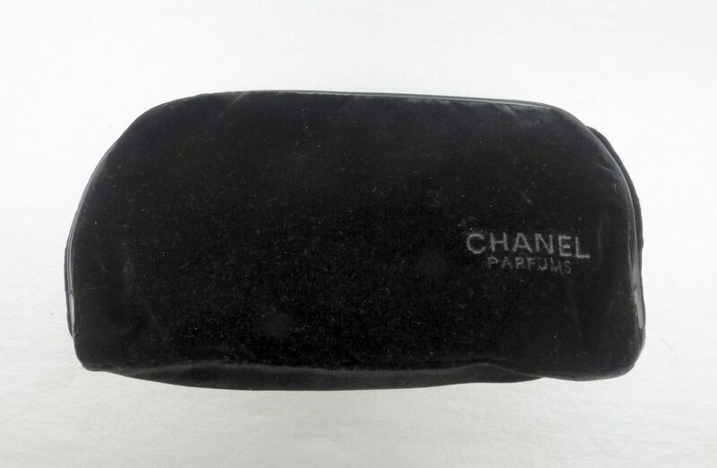 Black Velvet Chanel Clutch Zip Pouch Bag Makeup Parfums Perfume