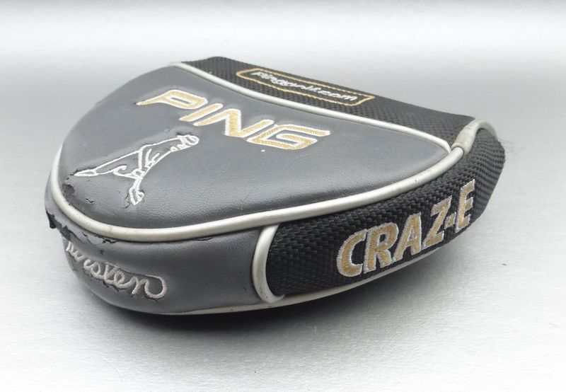 Ping Craz E Karsten Mallet Putter Head Cover Golf Club Gray Black