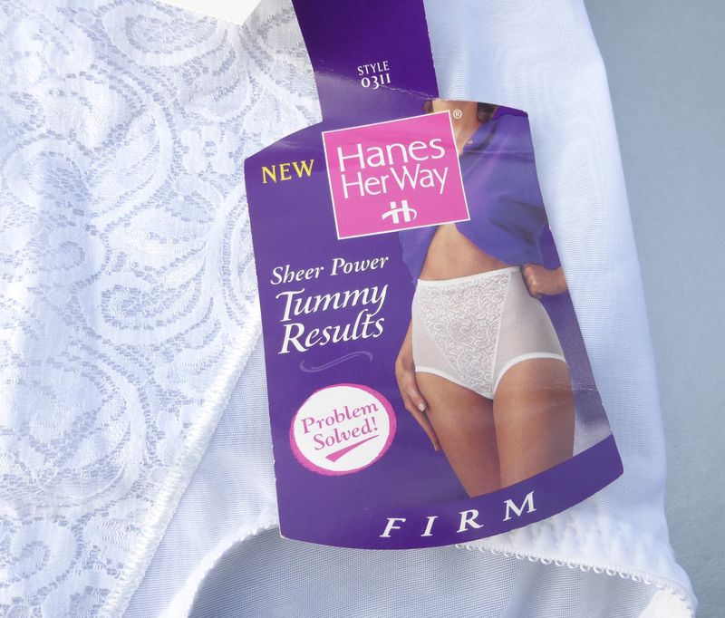 Hanes Her Way Panty White Brief Maximum Firm Control Sheer Power Tummy