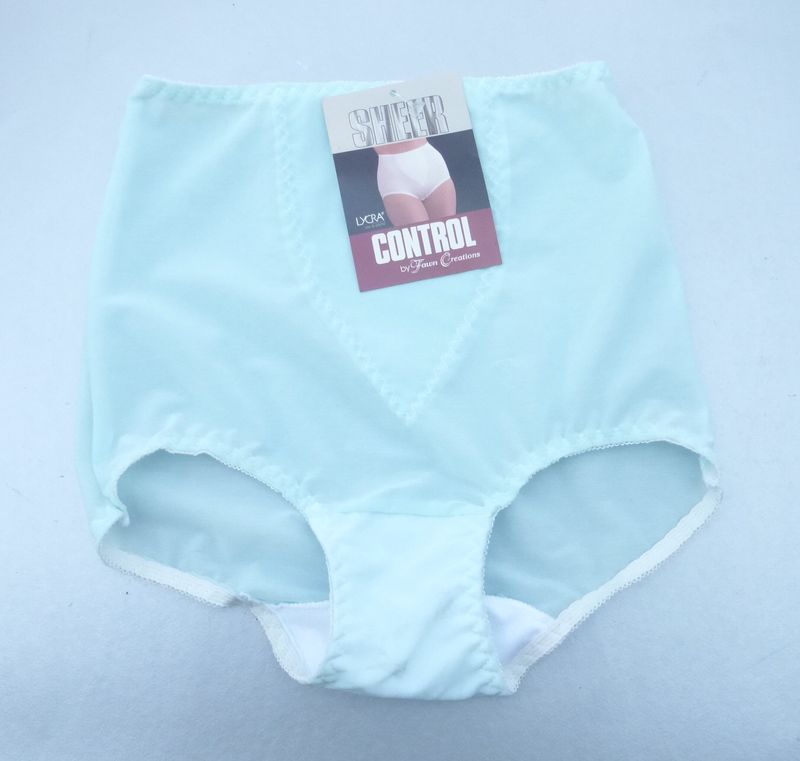 Sheer Mint Green Panty Brief Size Medium Control Panel High Waist