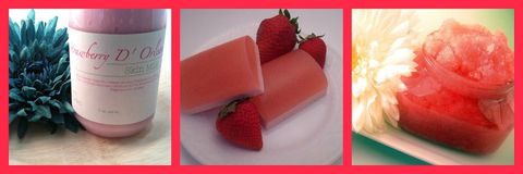 Strawberry,D',Orleans,Bundle, Soap, Scrub, Lotion, gift, set, Christmas, holiday, sale, bundle, pink