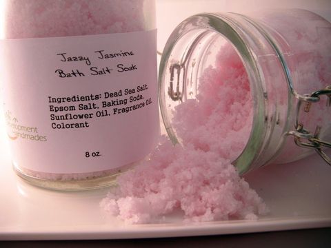 Jazzy,Jasmine,Salt,Soak,Bath_and_Beauty,Bath,Salts,body,fragrance,salts,soak,oil,sensual,aromatherapy,vegan,herbndevelopment,herbn_development,new_orleans,Pink,dead_sea_salt,epsom_salt,baking_soda,colorant,fragrance_oil