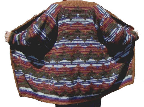 Plus,Size,Sweater,Coat,,Wool,2X,3X,,Kaffe,Fassett,Motif,plus size sweater, sweater plus size, handmade sweater, designer sweater, stylish plus size, plus size fashion,wool sweater,alpaca,cardigan,sweater coat,2x,3x,earth tones,kaffe fassett,knit sweater, crochet sweater