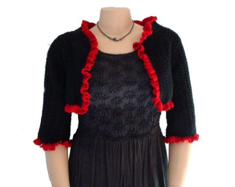 Plus,Size,Shrug,,Bolero,XL,,XXL,or,1X,in,Black,Cashmere,,Crocheted,Shrug,plus size sweater, sweater plus size, womens sweater, sweaters women, handmade, designer sweater, stylish plus size, plus size fashion, cashmere,black cashmere,black shrug,shrug,bolero,XL,1x,crochet sweater,knit sweater