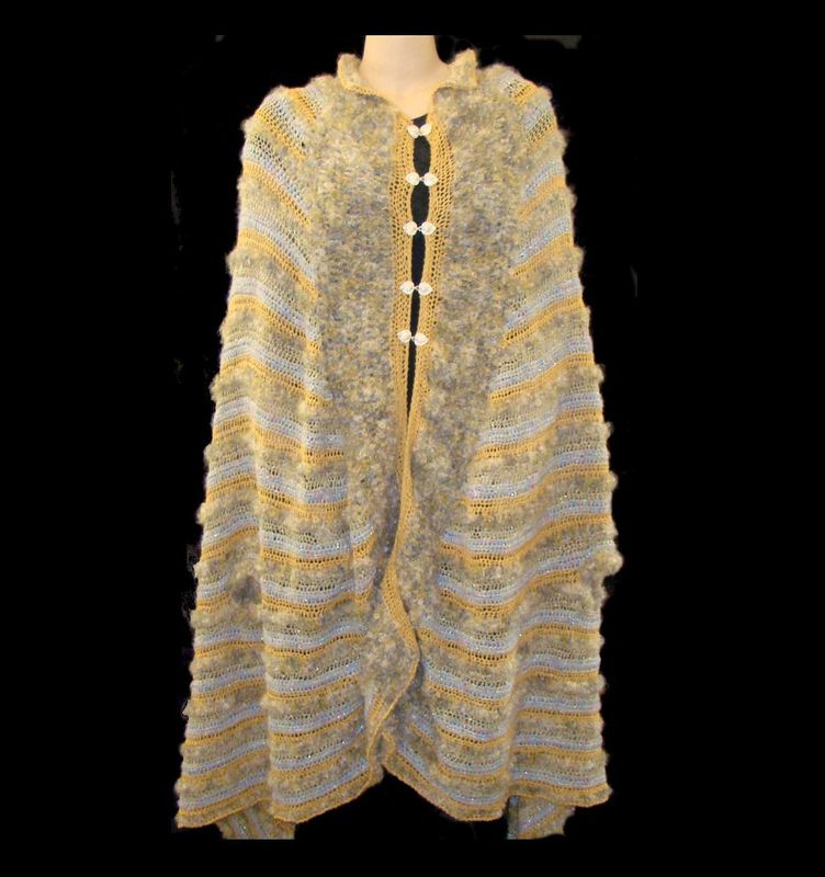 Plus Size Cape,  Formal Evening Cape Size 1X, Plus Size Crocheted Cape, Evening Wrap - product images  of 