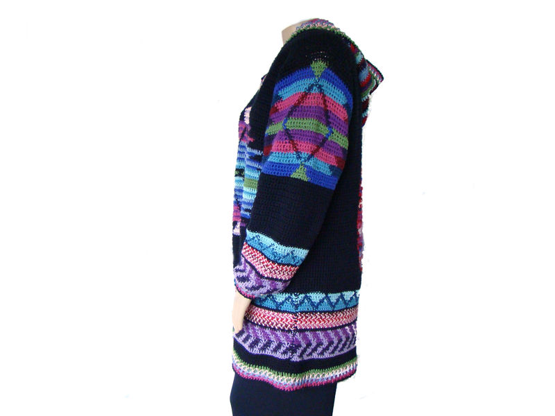 Plus Size Sweater, Plus Size Tunic Sweater 1X, Crochet Sweater - product images  of 