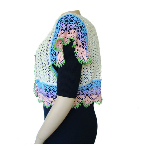 Plus,Size,Lace,Vest,,Shrug,,Bolero,,Junior,Pastel,Top,3X,4X,plus size cardigan,plus size top,plus size lace,plus size bolero,crochet lace,womens plus size 3x 4x