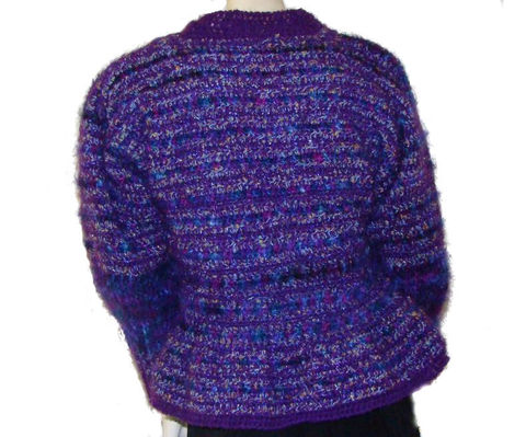 Peplum,Jacket,,Sweater,,Purple,Mohair,/,Angora,Large,womens sweater,peplum jacket,peplum sweater,mohair sweater,purple sweater
