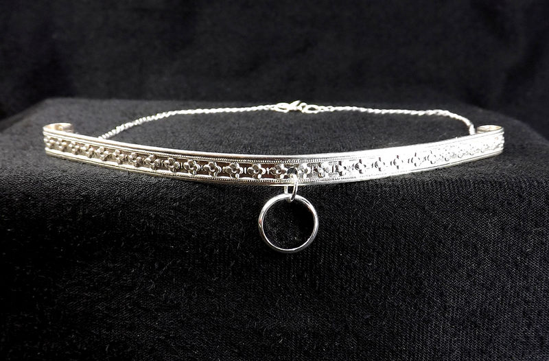 Sterling Silver Day Collar bdsm choker o ring bdsm collar love slave